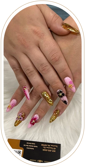 Pink Gold Nail Art